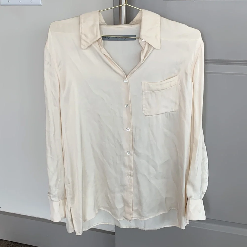 Raquel Allegra viscose off white button down